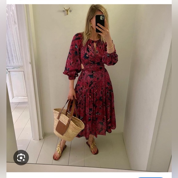 Ulla Johnson Helia Ruched Printed Cotton Midi Dress - Picture 5 of 11